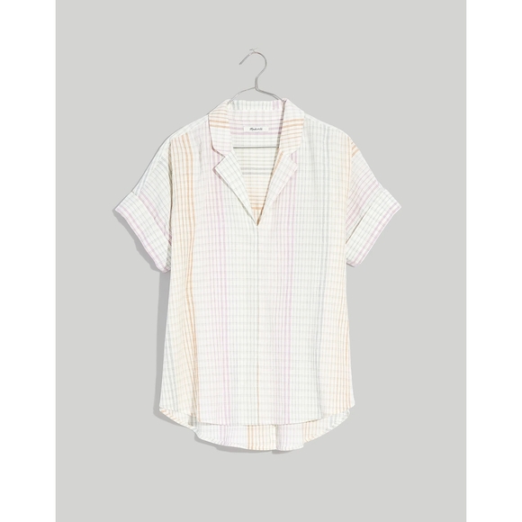 Madewell Lakeline Popover Shirt in Ombré Rainbow Plaid - Picture 1 of 11